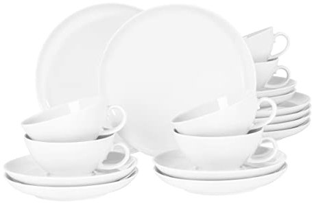 Seltmann Weiden 001.765917 Lido uni Teeservice 18-teilig rund, Porzellan