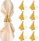Bigxin Serviettenringe Gold, 8 Stück Serviettenschnallen Serviettenhalter Tischdeko für Weihnachten Hochzeit Party Geburtstag Esstischdekoration (Gold)