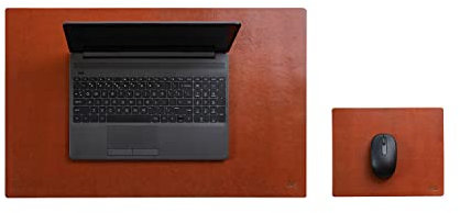 c4b Leder Schreibtischunterlage und Mauspad im Set- Mausauflage und Schreibtisch-Auflage aus 100% vollnarbigem Leder – Schreibtisch Leder Mousepad und Tischunterlage
