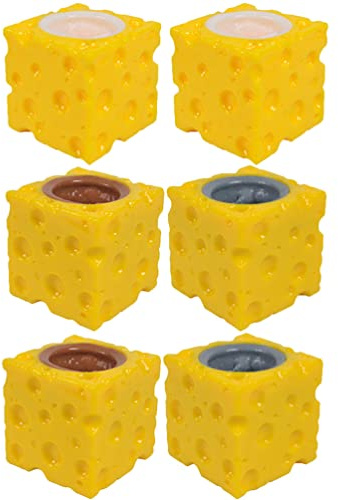 TOYANDONA 6Pcs Squishy Squeeze Toys, Cheese Toy Squishies for Kids Party Favors, Adults Kids Novelty Gift for Birthday, Christmas, Halloween, Office