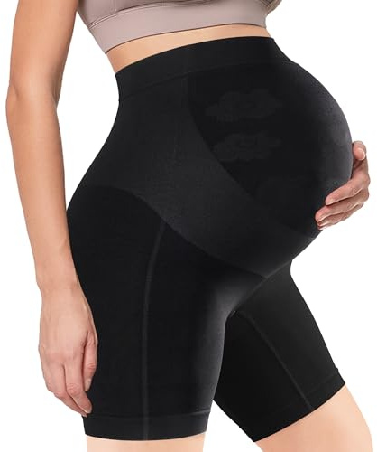 Bosaen Maternity Shapewear, Non-Rolling Soft Seamless Maternity Underwear, High Waist Mid-Thigh Pregnancy Shapewear for Belly Support, Prevent Thigh Chafing - Pregnancy Must Have