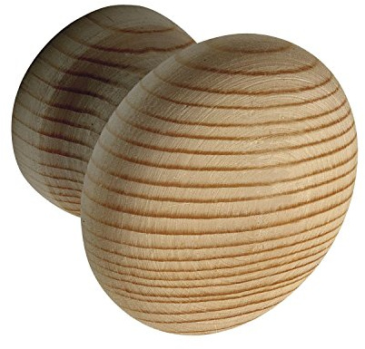 ALLES IM GRIFF Möbelknopf Hemera ø 35mm - Möbelknauf aus Holz Tiefe 28mm - Knauf für Schrank, Fichte roh