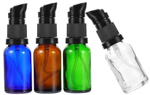 Lurrose 20st Glasflasche Mit Ätherischen Ölen Nachfüllbare Flasche Shampoo-organizer Sprühflasche Unterflasche Vom Push-typ Behälter in Reisegröße Pp Veranstalter Reisen Handbuch