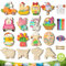 WEVOL Ostern Basteln kinder Holzanhänger, 170 Stück Ostern zum Bemalen Ostereier Anhänger Holz Ostern Deko, Bastelset Dekoration DIY Osterhase Osterdeko mit Malstift, Glöckchen, Strassaufkleber