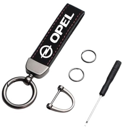 STACTOM Opel Leder Schlüsselanhänger Auto Schlüssel Aufhängung Verzierung Schmuck Business Geschenk für Männer (schwarz1)