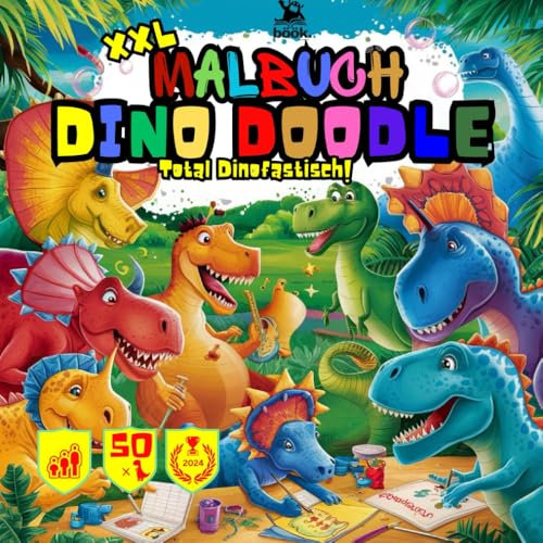 XXL Malbuch DIno Doodle Total Dinotastisch!: +4 , 80 Motive