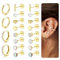 Diamday 10 Pairs Hypoallergenic Flat Back Earrings: Gold/Silver Surgical Steel Stud & Hoop Earrings Set for Multiple Piercings