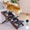 Hundetreppe für Bett & Sofa 2-in-1 Hundetreppe/Rampe - höhenverstellbare Hunderampe für Couch 18-50cm - Hundetreppe für kleine Hunde - leicht zu bewegen Haustiertreppe mit Absatzplattform, Walnuss