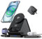 Minthouz 3-in-1 Wireless Charger,Qi2-zertifiziertes 15W Wireless Stand,MagSafe-Ladegerät,Kompatibel mit iPhone 16/15/14/13/12 Series,AirPods Pro 4/3/2 und Apple Watch (Adapter inklusive)