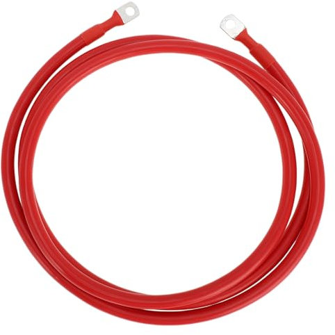 VekAuto 1 Câble D'Onduleur De Batterie 2 Awg Calibre 7Ft 5/16 Câble De Batterie À Cosse Universel pour Voiture Véhicule Bateau Camping-Car Solaire Cuivre Étamé Rouge