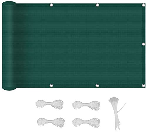 Vela parasole traspirante 95% UV Block 2,6 x 3,2 m, per giardino, balcone, con kit di fissaggio, personalizzabile per pergola, cortile, prato, verde