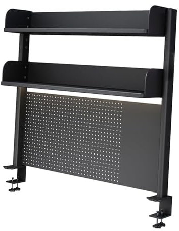 ONFSZCKB Scaffale portaoggetti per scrivania, scaffale espositivo per Organizer da scrivania Con morsetto, postazione di lavoro Con pannello forato estensibile per scrivania, libreria multiuso da ban