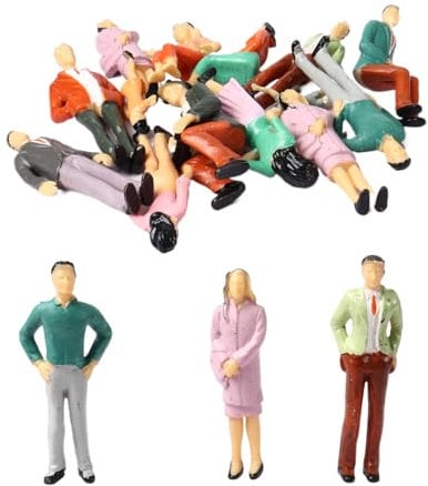 NHQZ 14 Stück Kleine Figuren Menschen Set,Miniaturfiguren Menschen Farbe Modelleisenbahn Figuren Verschiedene Posen Figuren Miniatur Figuren für Modelleisenbahnen Spielfiguren Menschen im Maßstab 1:25