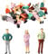NHQZ 14 Stück Kleine Figuren Menschen Set,Miniaturfiguren Menschen Farbe Modelleisenbahn Figuren Verschiedene Posen Figuren Miniatur Figuren für Modelleisenbahnen Spielfiguren Menschen im Maßstab 1:25