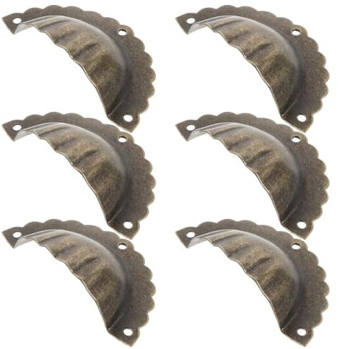 jojofuny 6stücke Vintage Möbelknöpfe Muschel Halbkreis Design Retro Schrankgriffe Kommode Knöpfe Küchenschränke Badunterschrank Ornamente Praktische Möbelknauf