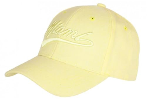 Nyls Création Miami Cap Pastell Gelb Klasse und Vintage aus Baumwolle Baseball – Herren, gelb, Einheitsgröße