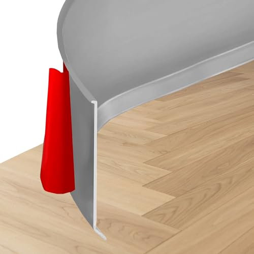 GELINTONG Rotolo flessibile per battiscopa – 100 mm (lunghezza: 6 m, grigio) – Autoadesivo in PVC battiscopa – modanatura per battiscopa