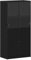 vidaXL Highboard mit Türen Schwarz Eiche 68x37x142 cm Holzwerkstoff