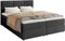 BROMARKT Boxspringbett mit Bettkasten Polsterbett mit Bonell-Matratze und Topper Doppelbett mit Stauraum Bett für Schlafzimmer gepolstertes Kopfteil Boston 180x200 Härtegrad H3 Samtstoff Dunkelgrau