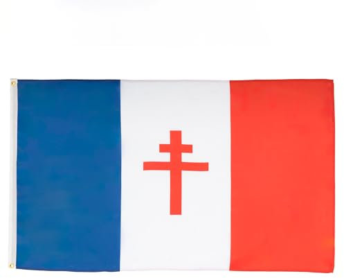 AZ FLAG - Lot de 2 Drapeau France libre 1940-1944 - 150x90 cm - Drapeau Français De La Résistance 100% Polyester Avec Oeillets Métalliques Intégrés