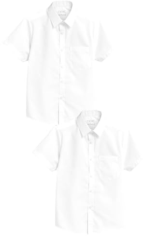 NEXT Jungen Schul-Hemden mit einfachem Verschluss, 2er-Pack Weiß 116