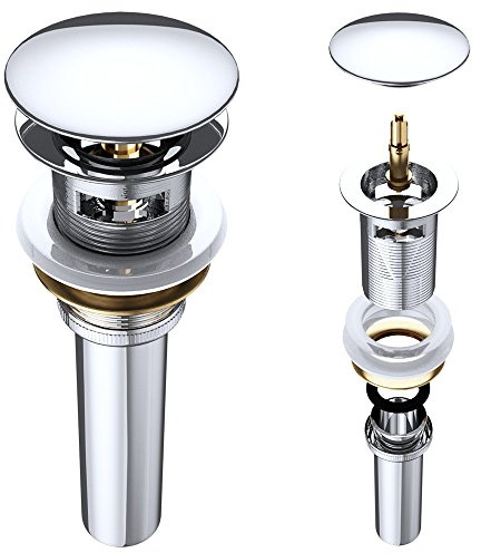 Mai & Mai Ablaufgarnitur Waschbeckenstöpsel Push Up mit Überlauffunktion | Durchmesser: 6,7cm Fingerdruck-Öffnungsfunktion, PU04