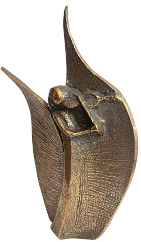 Bronze Engel Figur mit Geige musizierend aus massiver Bronze 6,8 x 11,8 cm als Geschenk zu Weihnachten, Geburtstag, besondere Anlässe