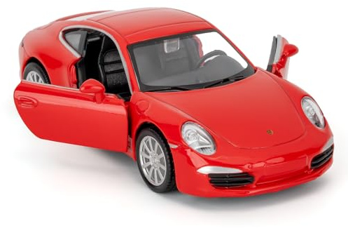 BGHSCA 1/36 Spielzeugauto, kompatibel mit Porsche 911 Diecast-Modellauto, Rückziehfahrzeuge für Kinder, Jungen und Mädchen ab 3 Jahren, Geschenk (rot)
