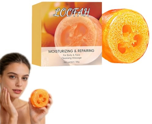 Olivenöl Loofah Bar Seife - Peeling & Feuchtigkeitsspendende Seife, sanfte Seifen Bar empfindliche Hautreiniger, Seifen für Körpergeruch & alte Leute Geruch, Loofah für Männer (1)