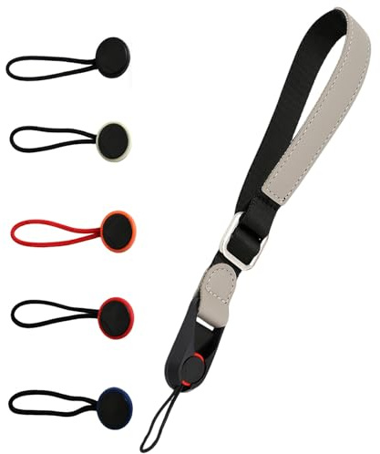 Korechain Dragonne Appareil Photo avec 5 Boucles à Libération Rapide, Bracelet en Polyester Réglable (29-35cm) pour DSLR, Attache Appareil Photo Compacte et Robuste Accessoire Photo Professionnel