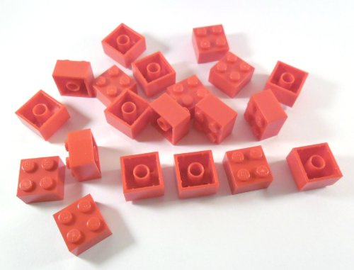20 Stück LEGO Stein 2x2 Noppen in Rot.