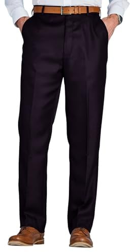 Chums Men's Smart, Regular Fit Formal Trousers with Roomy Comfort Cut | Comfortable, mid-rise, 3 pockets, Zip Fly, Sizes 32-54, Easy-Care