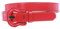 Cintura in pelle verniciata con fibbia in stile occidentale. - Rosso - Medium/Large - 36