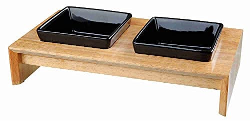Trixie Set d'Ecuelle pour Chien Noir 36 × 19 × 7 cm 2 × 0,4 L