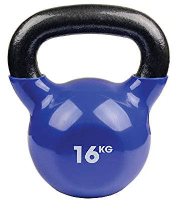 Fitness Mad Steel Kettlebell with Vinyl Coated Base | Ultra Durable Construction for Home & Commercial Workouts | Comfortable Powder-Coated Handle | 4kg to 24kg