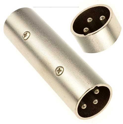 kenable XLR Male Plug to Plug Metal Joiner Coupler Adapter