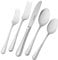 HENCKELS Alcea Flatware Set, 65-Piece, Silver & Steak Knife Set of 8, Stainless Steel Knife Set, Silver