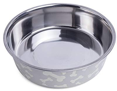 Petface White Bones Print Deli Dog Bowl, 17 cm