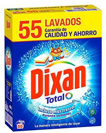Dixan Detergente Polvo Total para Lavadora - 55 Lavados (2.915 kg)