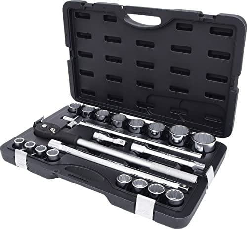 KS Tools 911.0722 3/10,2 cm Socket Set, 21 PCS, 4042146087268, Matt Satiniert Verchromt