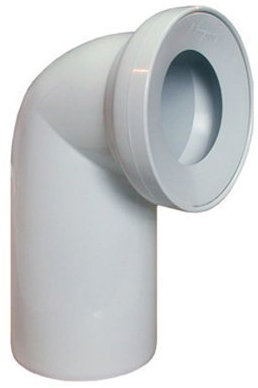 White WC Toilet Waste Water Pan Connector Soil Pipe 110mm 90 degree Elbow