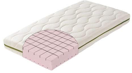 Alondra Colchón de Cuna 70x140 Organic Soja y Maxicuna. Colchón Cuna Convertible de 12 cm Altura - Desenfundable y Funda Lavable en Lavadora, Apto para Cama Montessori 140x70 cm ZR70