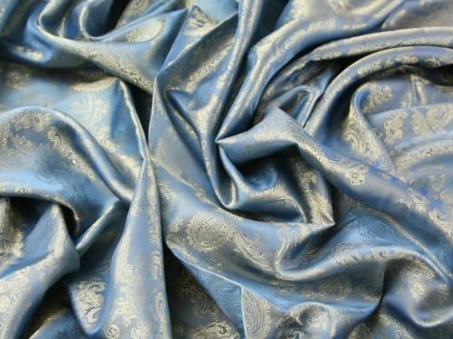 Paisley Weave Jacquard Futter Stoff 21 Soft blau – Meterware