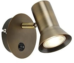 QAZQA karin - Applique murale avec interrupteur Moderne - 1 lumière - L 80 mm - Bronze - Design,Moderne,Rétro - Éclairage intérieur - Salon I Chambre I Cuisine I Salle à manger