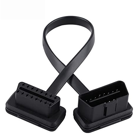 Qiilu Verlängerungskabel für Auto, 16-polig, Stecker auf Buchse, On-Board, Diagnose2, Verlängerungskabel, Diagnoseadapter (30 cm)