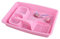 PAWISE Cat Accessories Set of 4 Cat Accessories Including Litter Tray, Litter Scoop, Bowl and Kitten Toy, 14.5 x 10.5 Inches, Pink