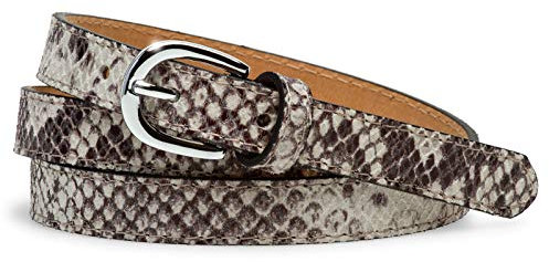 Caspar GU320 eleganter schmaler Damen Taillengürtel mit Schlangenhaut Print, Gürtelgröße:70 [für Körperumfang 67-73 cm], Farbe:curry