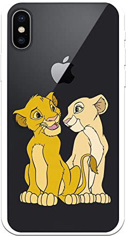THE HOUSE OF CARCASES iPhone X Hülle Offizielles iPhone XS von Der König der Löwen Simba und Nala Silhouette zum Schutz Ihres Mobiltelefons. Flexible Silikonhülle, offiziell lizenziert von Disney