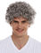 WIG ME UP - MMAM-9M-K686 Perücke Karneval Herren Damen kurzer Afro Kraus gelockt Krauskopf grau