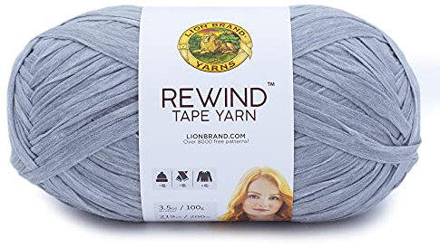 Lion Brand Yarn 523-149 Rückspulen Garn, Polyester, Arctic Ice, 1 Pack, 200 Meter